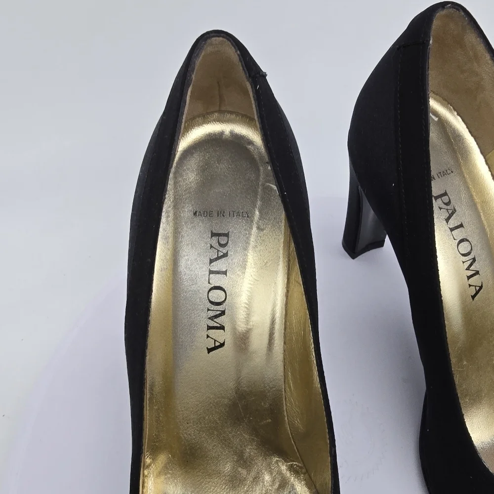 Paloma Barceló Shoe Women's 6.5 B Pumps Vintage 90s Heels Black Made In Italy